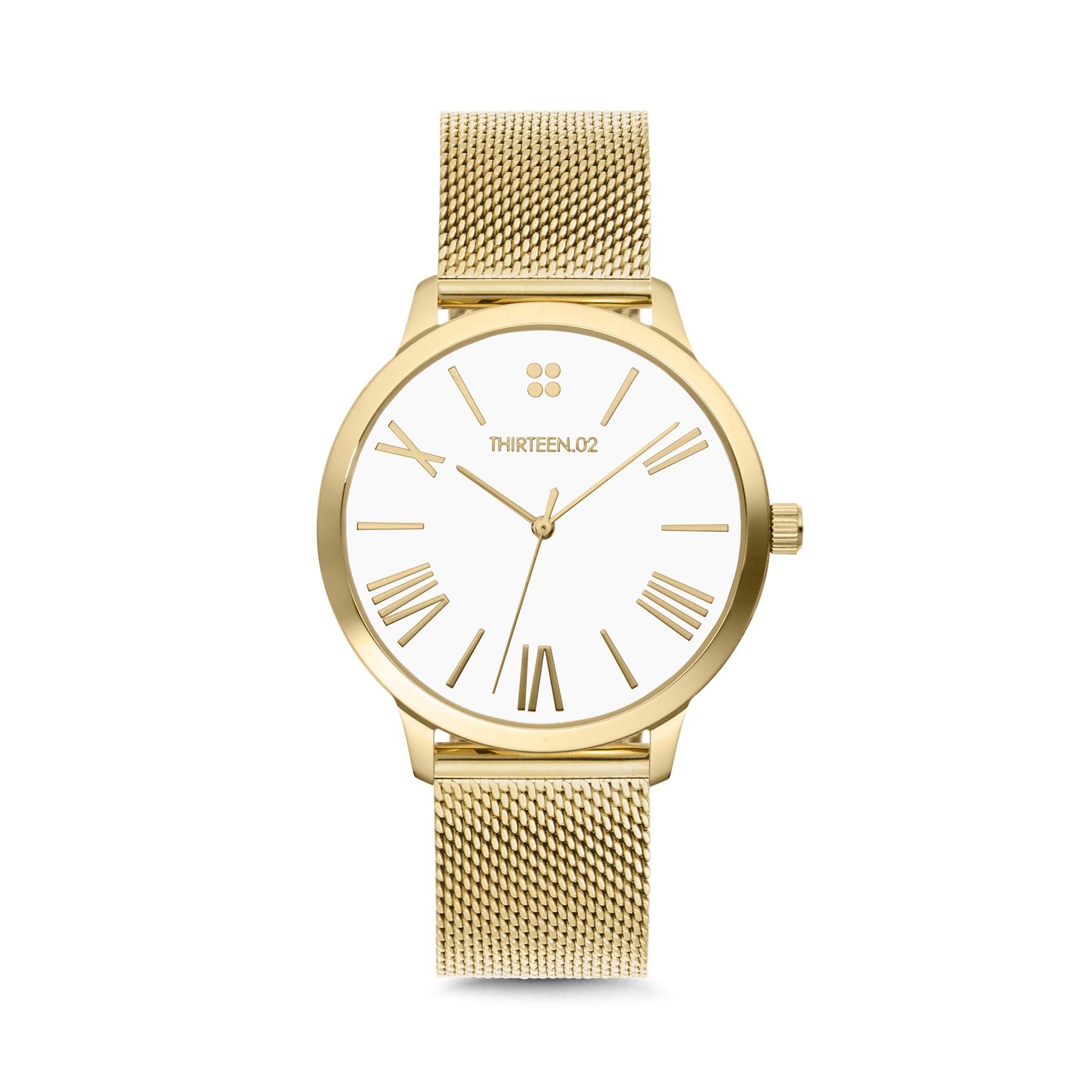 Gold Case / White Dial with Roman Numerals – 1302 Watch Co.